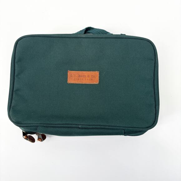 G.H. Bass & Co. Travel Case – Vintage 1970s Green Toiletry Bag, 11"x7"x3" - Picture 1 of 7